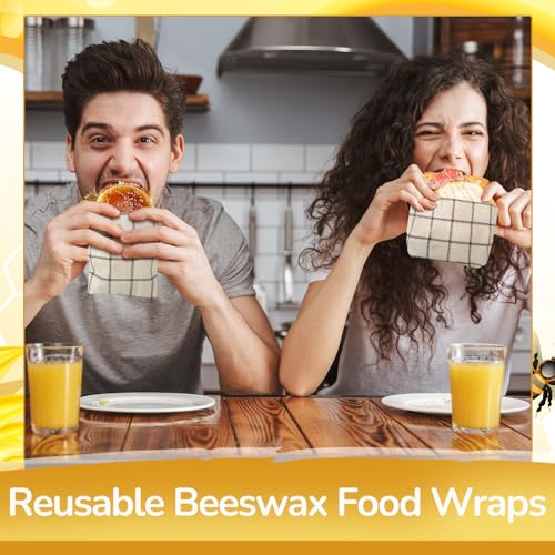 Mindsoft 17 x 23 Inch Reusable Beeswax Food Wrap for Bread Sandwich Wrapper Beeswax Paper Organic Bowl Dishes Covers Sustainable Food Cheese Fruit Snacks Storage Containers Keeper(Classic Style) - style: Classic Style