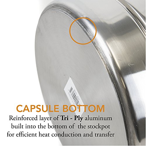 GasOne 16 Gallon Stainless Steel Home Brew Kettle Pot Pre Drilled 4 PC Set 64 Quart Tri Ply Bottom for Beer Brewing Includes Stainless Steel Lid Ball Valve, Thermometer, Spigot - Home Brewing Supplies - size: 64 QT/16 GALLON