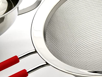 ICO Stainless Steel Canning Funnel and Sieve Set for Mason Jars & Whipped Cream Dispensers - Large Metal Kitchen Funnel with Strainer for Food Grade Infusions