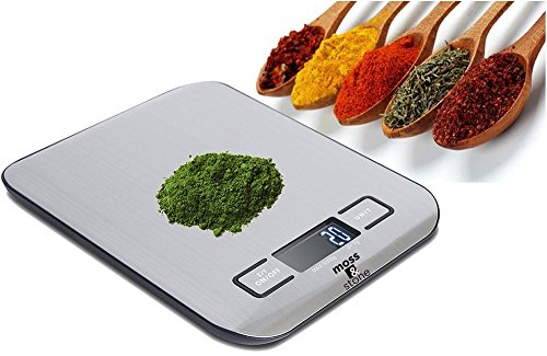 Moss and Stone Digital Kitchen Scale Food Multifunction Accuracy Digital Scale LCD Display 11 Lb 5 Kg, Food Scales Digital Weight Grams and Oz, Baking Scale, Stainless Steel Small Food Scale
