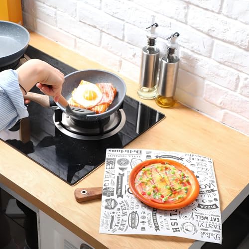 600 Pcs 12 x 12 Inch Deli Wax Paper Sheets Grease Resistant Tray Basket Liners Newsprint Paper Water and Grease Proof Sandwich Wrapping Square Hot Dog Wrappers for Food Baking (White) - color: White