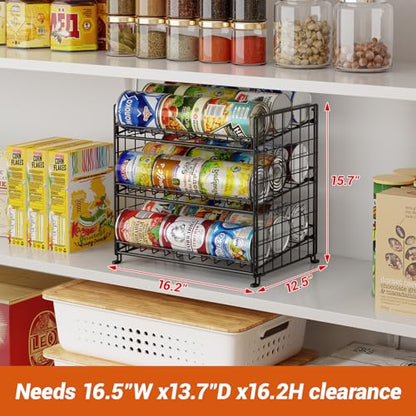 JKsmart 3-Tier Stackable Can Organizer, Storage Can Rack for Kitchen Pantry Cabinet, Holds Up to 72 Cans, Multifunctional Can Dispenser for Snacks Soda - size: 3 Tier-2 Pack