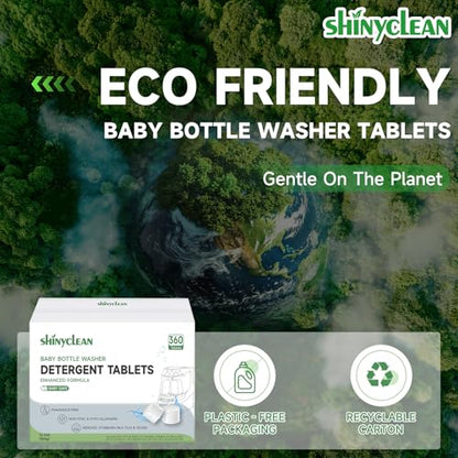 Bottle Washer Detergent Tablets, Fits All Machines, 360 count | Baby-safe, deep cleaning, chlorine & fragrance free, no residue, compatible with Momcozy & Baby Brezza Pro and all brands - size: 360 Count (Pack of 1)