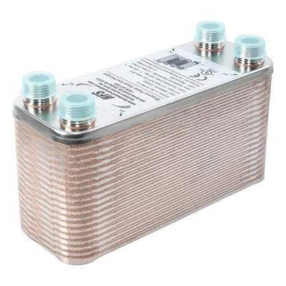 HFS(R) 40-Plate Stainless Steel 304 Homebrew Beer Wort Chiller Heat Exchanger, 7.5" x 2.9", 1/2" x 1/2" MALE NPT, Quick Beer Cooling System (7.5" 2.9"/40 plate, 1/2" x 1/2" NPT) - size: 7.5'' 2.9''/40 plate, 1/2" x 1/2" NPT