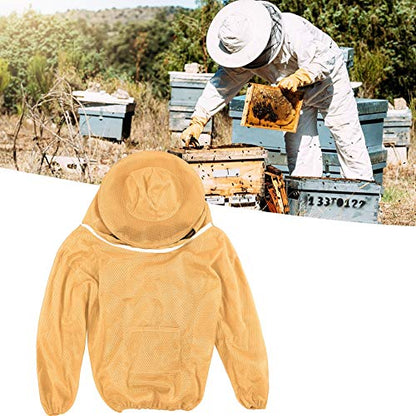 Beekeeping Jacket, Bee Suit Bee Jacket with Veil Professional Ventilated Beekeeper Suit Beekeeping Tools (Orange and Yellow) - color: Orange and Yellow