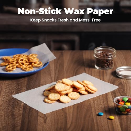 Fit Meal Prep [500 Pack] 6 x 10.75" Wax Paper Sheets for Food, Interfolded Precut Deli Paper, Pop Up Grease-Proof Sandwich Paper Wraps, Waterproof for Lunch, Food Basket, Microwave Cover, BBQ - size: 6 x 10.75"