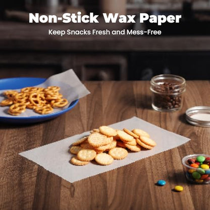 Fit Meal Prep [500 Pack] 6 x 10.75" Wax Paper Sheets for Food, Interfolded Precut Deli Paper, Pop Up Grease-Proof Sandwich Paper Wraps, Waterproof for Lunch, Food Basket, Microwave Cover, BBQ - size: 6 x 10.75"