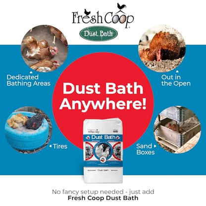 Progressive Planet Fresh Coop Dust Bath, 20lbs - Food-Grade Diatomaceous Earth & Calcium Montmorillonite Clay - Supports Healthy Feathers, Reduces Boredom & Encourages Natural Dust Bathing - size: 20 Pound - Single