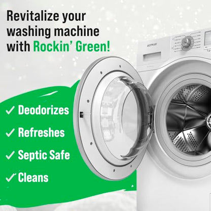 Rockin' Green Deep Cleaning and Deodorizing Tablets for Dishwashers, Washing Machines, and Garbage Disposals, Removes Odor and Residue (Washing Machine Cleaning Tablets, 24 Pack) - size: 24 Count (Pack of 1), style: Washing Machine Cleaning Tablets