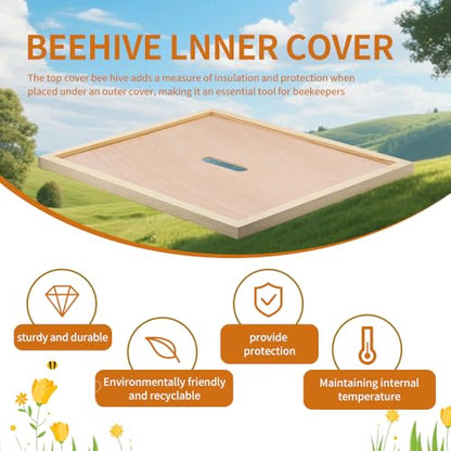 3pcs Beehive Inner Cover 10 Frame with Notch,Internal Bee Feeders Beehive Inner Covers,Bee Hive Notched Inner Cover for Beekeeping Tool