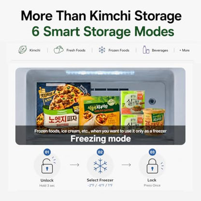 Pulmuone Kimchi Refrigerator for Kimchi Storage, Fermentation, Freezer, Fridge, & Alcohol