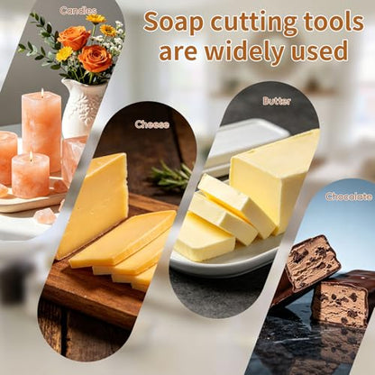 Wooden Soap Cutter 1-12 Bars, Multi Wire Slicer with Adjustable Tension, Ready-to-Use Soap Cutting Tool for DIY Making, Cheese, Butter, Candle, Bread – Includes 10 Replacement Wires