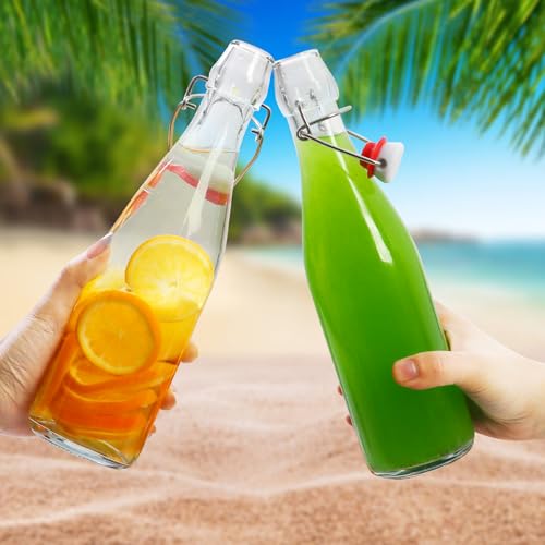 AuroTrends Swing Top Glass Bottles 16 oz 8Pack, Kombucha Bottles-Flip Top Glass Bottles with Lids, Vanilla Extract Bottles (16fl.oz/ 8Pack) - size: 16fl.oz-8Pack