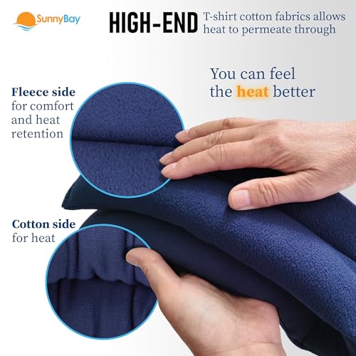 SunnyBay Microwavable Heating Pad for Neck and Shoulder, Heated Neck Wrap, Microwave Heat Pad, Weighted Beanbag Moist Hot or Cold Compress, 2.2 lbs, 26x4 Inches, Navy Blue - color: 4x26 - Navy Blue