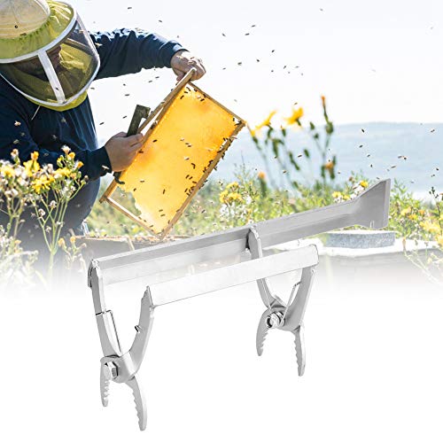 Bee Frame Clip, Stainless Steel Bee Frame Clip Clamp with Scraper Beehive Equipment Beekeeping Tool Accessories, 26.9x9.3cm / 10.6x3.7in