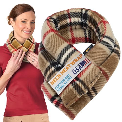 SunnyBay Microwavable Heating Pad for Neck and Shoulder, Heated Neck Wrap, Microwave Heat Pad, Weighted Beanbag Moist Hot or Cold Compress, 2.2 lbs, 26x4 Inches, London - color: 4x26 - London Plaid