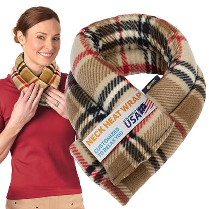 SunnyBay Microwavable Heating Pad for Neck and Shoulder, Heated Neck Wrap, Microwave Heat Pad, Weighted Beanbag Moist Hot or Cold Compress, 2.2 lbs, 26x4 Inches, London - color: 4x26 - London Plaid