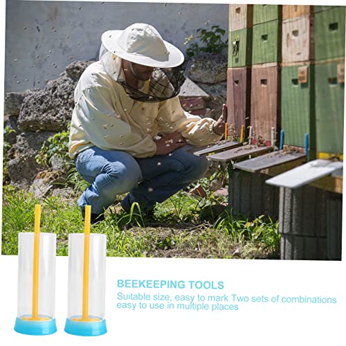 2pcs Marking Pen Bottle Beekeeping Tool Bee Marker Clip Cage Random Color