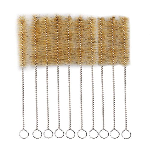 Test Tube Cleaning Brush 25mm Dia. Tan Bristles Radial Tip 11inch Length Tube Wash Cleaning Brush for Lab Set Chemistry, 15 Pack (9.4inch)