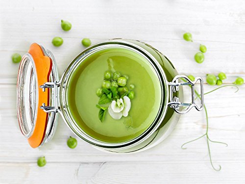 Le Parfait Super Jar 3L (96oz) French Glass Preserving Jar w/Airtight Rubber Seal & Wire Bail Closure - BPA-Free Canning Jar for Pickles, Fruit, Sauce& Food Storage - Made in France Since 1930 3PK/CP - color: 96oz (Set/3 CP)