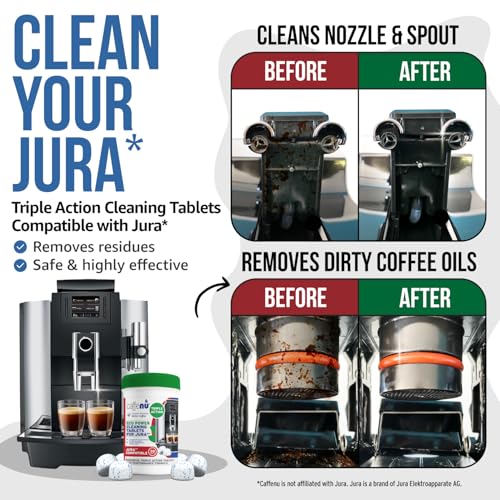 Caffenu Jura Compatible Cleaning Tablets, 30 Count, Home and Pro Machines