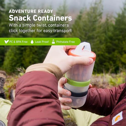 humangear STAX, Stackable Snack Containers - 4-Piece Leak-Proof Snack Travel System - FDA-Food Safe, BPA/PC/Phthalate-Free - Stackable & Click-Together Food Storage, Medium - color: Spectrum, size: Medium