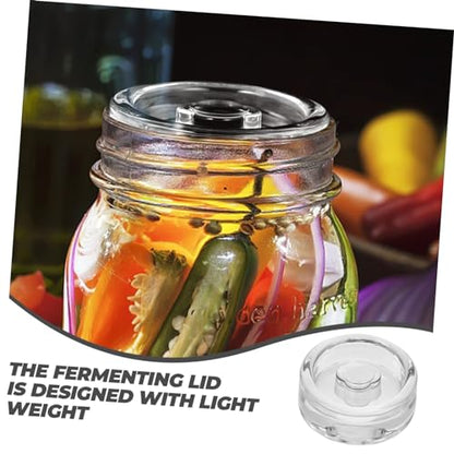 Wide Mouth Mason Jar Fermenting Lid Weight for Pickling Kimchi Sauerkraut Canning Easy Grip Glass Fermentation Cover Compact Lightweight Seal for Home Use
