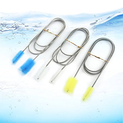 Fdit Tube Clean Brush Cleaning Brush for Water Pipe Flexible Double Tube Cleaning Brush Pipe Fish Brush Spring Clean Brush(Transparent)