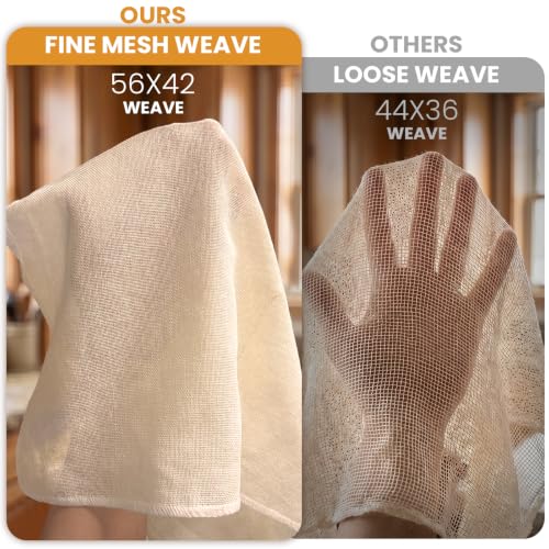 8Pcs Unbleached Cheese Cloths 20x20 Inch, Grade 100 Hemmed Cheesecloth, Reusable Cheese Cloth Bag for Straining, Muslin Fabric Strainer for Baking, Yogurt, Cheese Making and Crafts