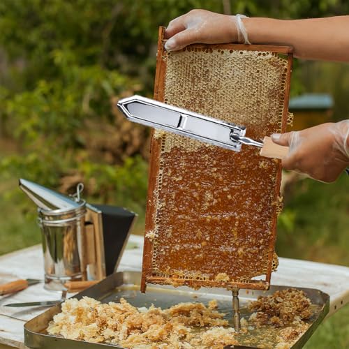 Joyzan Electric Beekeeping Knife, Stainless Steel Serrated Uncapping Cutter | Beekeeper Equipment Bee Keeper Hive Tool Honey Wax Heating Scraper Harvesting Extracting Extractor Apicultura Supplies