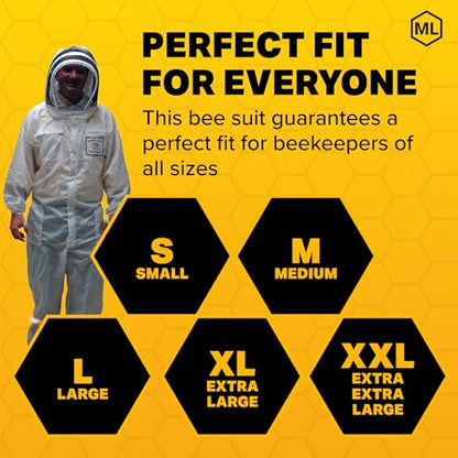 Mann Lake Honey Maker Beekeeping Suit, Durable Ripstop Nylon, Protective Gear for Men and Women, Comfortable and Lightweight, Ventilated Design, Ideal for Beginners and Professionals, Large - size: Large