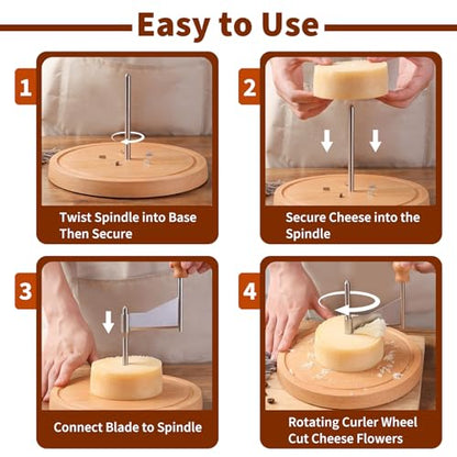 Cheese Curler Intended for Girolle – Stainless Steel Cheese Shaver & Slicer for Tête de Moine for Making Cheese Flowers – Curler Wheel Cutter for Charcuterie Boards & Chocolate (Base NOT Include)