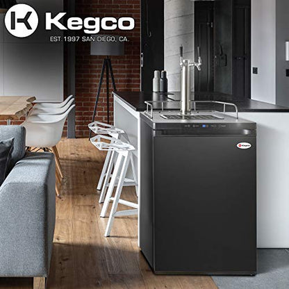Kegco K309B-2 Double Faucet Digital Black Kegerator