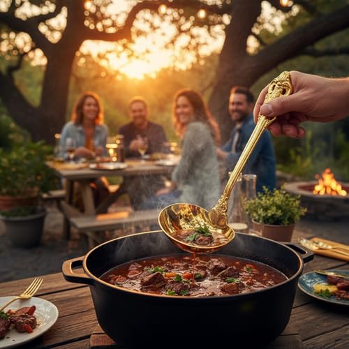 KEAWELL Premium 7.5 inch Luxury Gravy Ladle, 18/10 Stainless Steel, Small Gravy Spoon for Home. Solid and Sturdy, Dishwasher Safe. (1, Gold) - color: Gold
