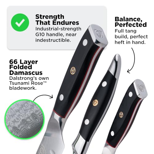 Dalstrong Slicing Carving Knife 12" + Fillet Knife 6" + Meat Fork - Shogun Series ELITE - Japanese AUS-10V Super Steel - Premium Carving Set - Black G10 Handle - Sheaths Included - color: Black, size: 12" Carving Set Pro