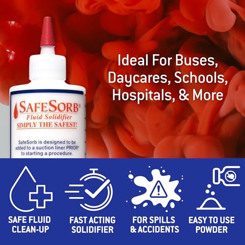 DiSorb Spill Absorbent Powder - Clean Up Bodily Fluids, Blood, Vomit, Urine, Diarrhea - Fluid Solidifier for Daycares, Buses, Schools, Hospitals, Restaurants - 16000cc - 16 Bottles Per Case - size: 16000 cc