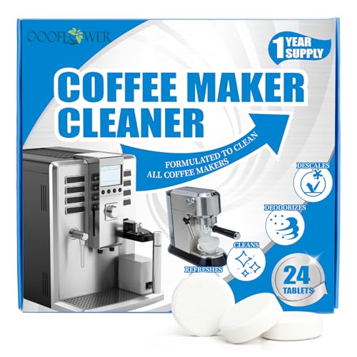 24-Pack Coffee Machine Cleaner Descaler Tablets, Descaling & Deep Cleaning Tabs for Coffee Pot & Coffe Machine, Effective Limescale Remover for Home, Office Use - size: 24 count(Pack of 1)