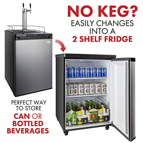 Kegco HBK309S-2 Home Brew Keg Dispenser, Stainless Steel, 2 Tap - color: Stainless Steel, size: 2 Tap