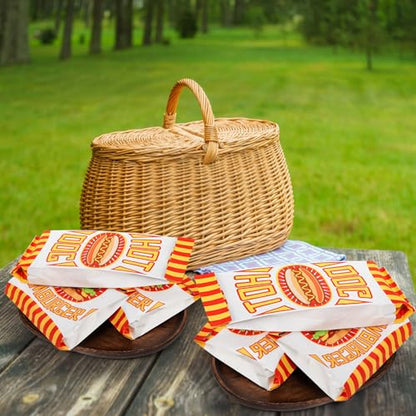 Yarlung 300 Pack Hot Dog Bags and Hamburger Wrappers Set, Grease-proof Food Wrapper Warming Foil Hot Dog Sleeves Retain Heat for Popcorn, Sausages, Party, Snack Bar