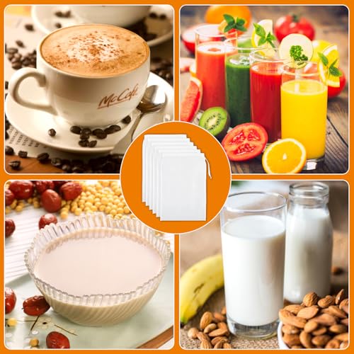 6PCS Cheese Cloth Bag for Straining, 200-Mesh 12 x 8 Inches Nylon Nut Milk Bag, Reusable Food Grade Juicing Bags for Straining Fruit Juice, Yogurt, Nut Milk, Coffee & Cheese - Kitchen Goodies - size: 6 PCS - 12x8 Inch