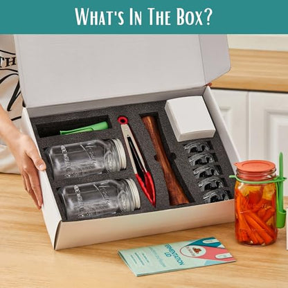 Master Fermentation Kit for Wide Mouth Mason Jar by The Amish Chef - Pickle Kit, Kimchi, Sauerkraut Making Kit - Fermentation Airlock Lids - size: Master Kit