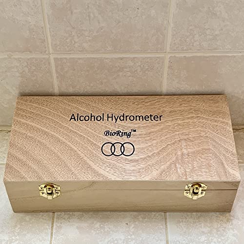 Wine Beer Alcohol Hydrometer Triple Scale Wine Meter with Glass Test Jar for Home Brewing Beer Wine Mead & Kombucha Maker for ABV, Brix and Gravity Test Kit with Wood Storage Box