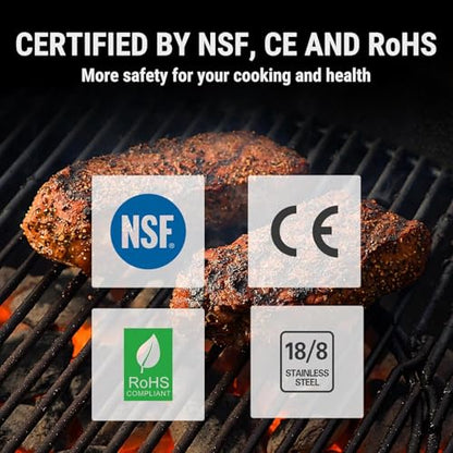 TempPro TempSwift 0.5 Sec Instant Read Meat Thermometer Digital | Cooking Thermometer with Backlit Display, Pop-Up Meat Probe, Food Thermometer for Grill BBQ Smoker Fry Candy, NSF Certified