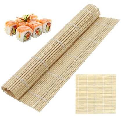 HOPELF 2 Pack 12 Inch Bamboo Sushi Mat - Sushi Roller Mat for Making, Shaping & Molding Sushi Roll & Kimbap - Food-Safe Sushi Making Supplies, Tools & Accessories - size: 12 inch