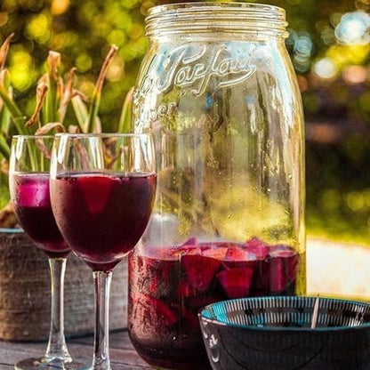 Le Parfait Eco-Friendly Zero Waste Wide Mouth Glass Jar with Airtight Screw Top Lid - Reusable French Storage Jar for Food, Soup, Flour, Sugar, Canning & Baking (3L/96oz, 3 Pack, Gold 2-Piece Lid) - color: 3L-Gold (Set/3)