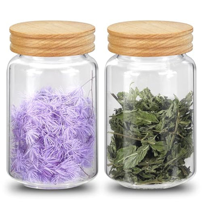 Small Glass Jars with Airtight Lid Seasoning Containers Glass Spice Jar Food Pantry Storage Containers for Kitchen Sugar Tea Coffee Bean Nuts Cookies Herbs Salt (23oz(700ml)*2pack) - color: 23oz(700ml)*2pack