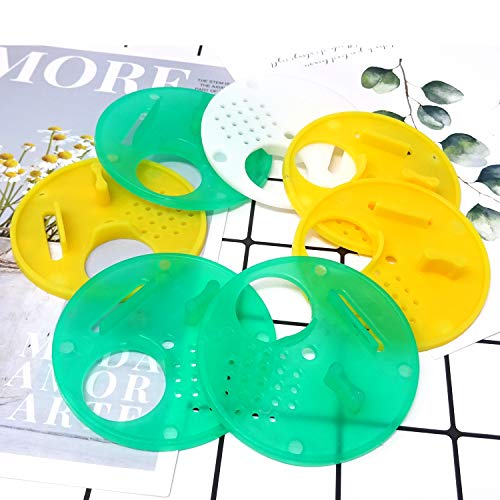 Honbay 12PCS Plastic Bee Nest Door Entrance Disc Round Beehives Vent Bee Hive Nuc Box Entrance Gate Bee Nest Door Beekeeping Tools