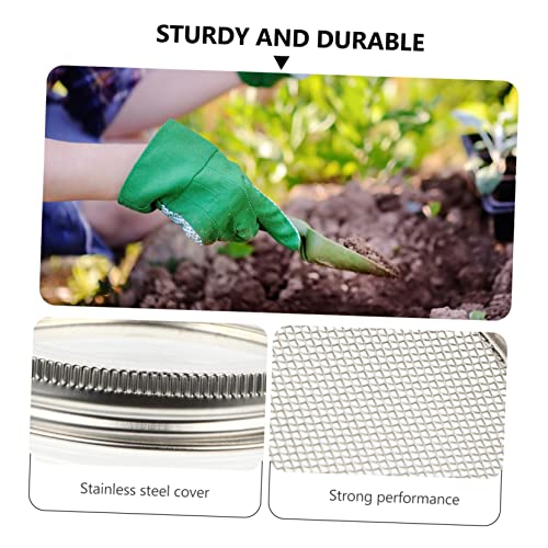 3Pcs Stainless Steel Sprouting Jar Lids Fine Mesh Strainer Lids for Canning Jars for Fresh Sprouts Wheatgrass Liquid Straining Compatible with Mouth