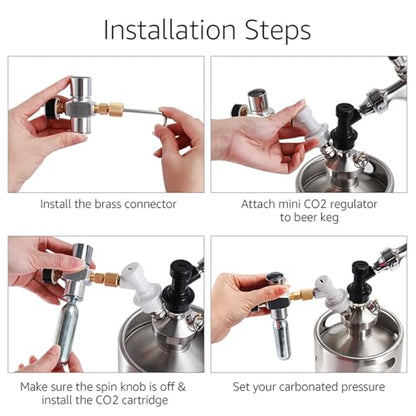 Home Brew Equipment Kegging Tools 0-60PSI CO2 Regulator Portable Mini Keg CO2 Charger 7/16" Regulated for Home Brewing