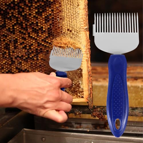KICHOUSE Beekeeping Honeycomb Uncapping Tool and Honey Scraper Fork for Hive Maintenance with Stainless Steel Multi-Function Design, Sturdy Beekeeping Supply for Efficient Honey Extraction